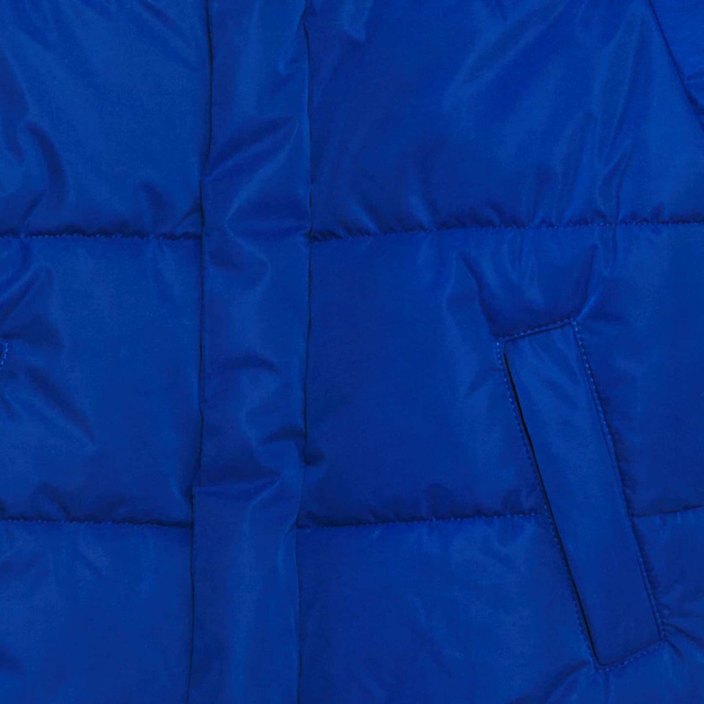Colour block hooded padded jacket blue