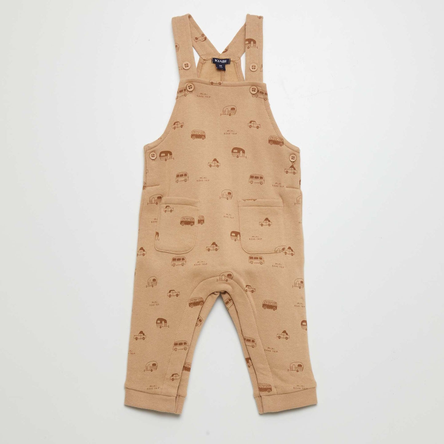 Sweatshirt fabric dungarees with adjustable straps BEIGE
