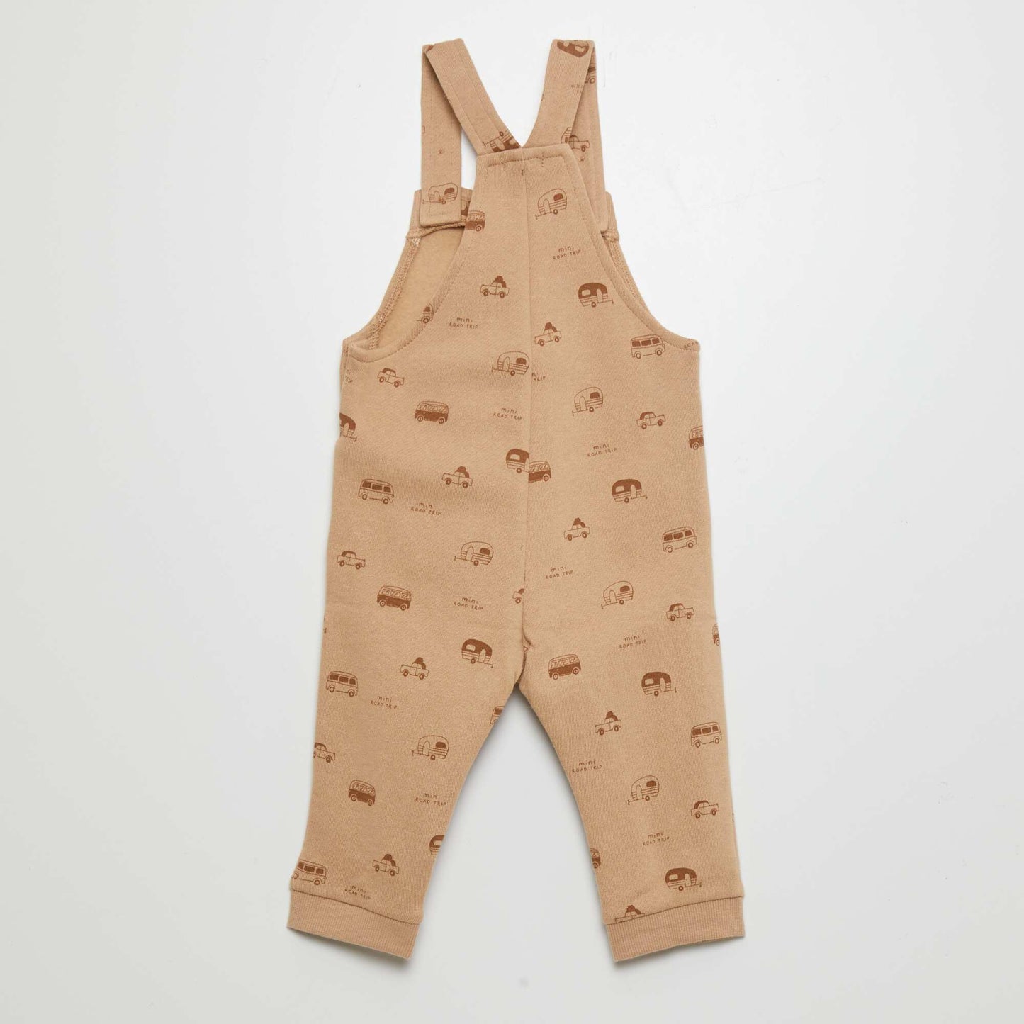 Sweatshirt fabric dungarees with adjustable straps BEIGE