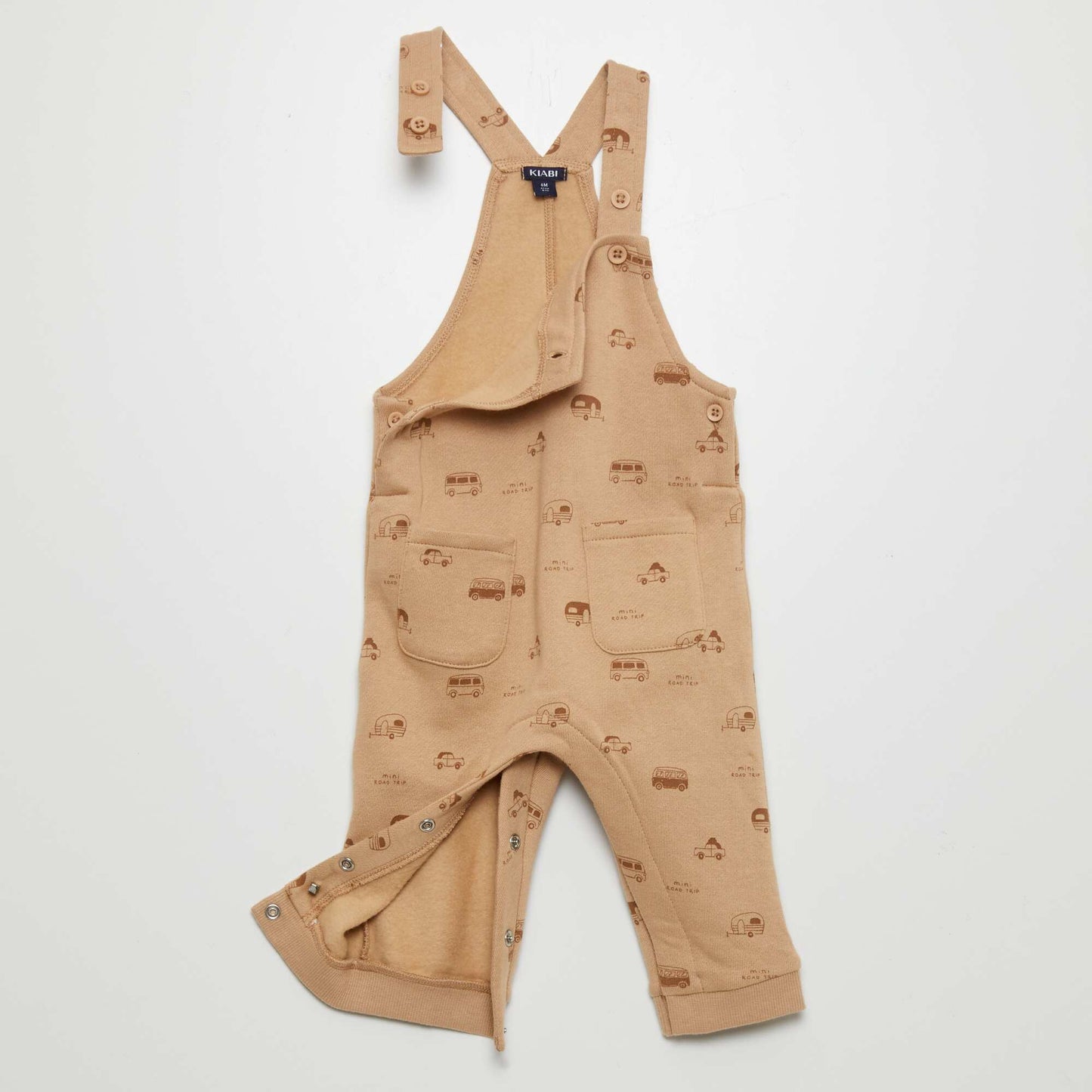 Sweatshirt fabric dungarees with adjustable straps BEIGE