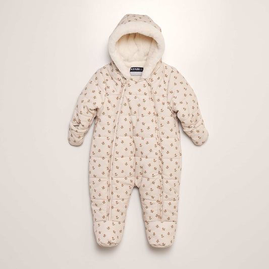 Fleece-lined snowsuit BEIGE