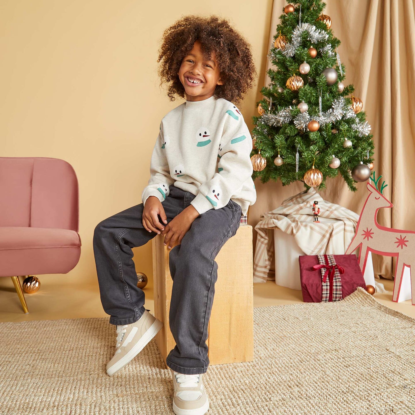 Snowman print sweatshirt GREY