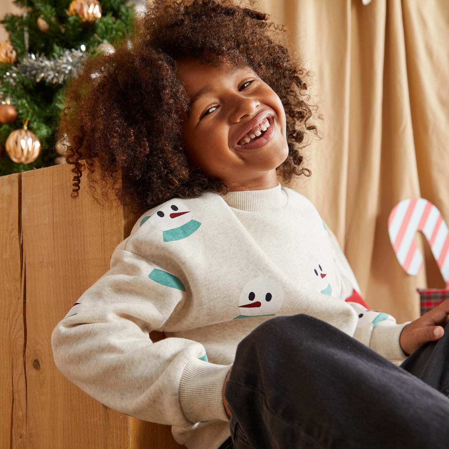 Snowman print sweatshirt GREY