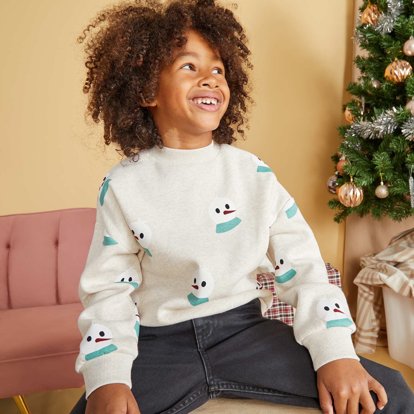 Snowman print sweatshirt GREY