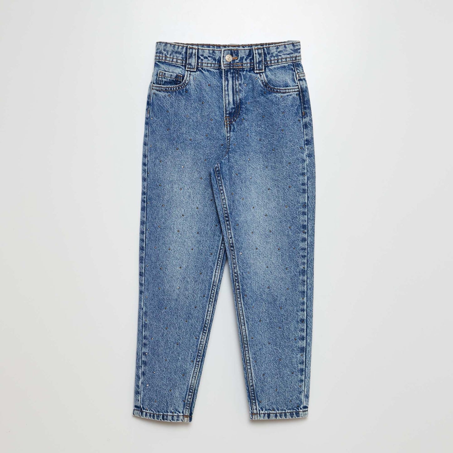 Mom jeans with fancy beads BLUE