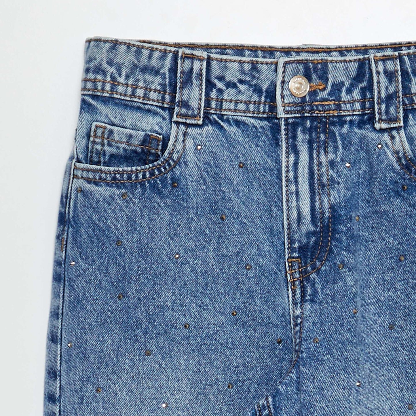 Mom jeans with fancy beads BLUE