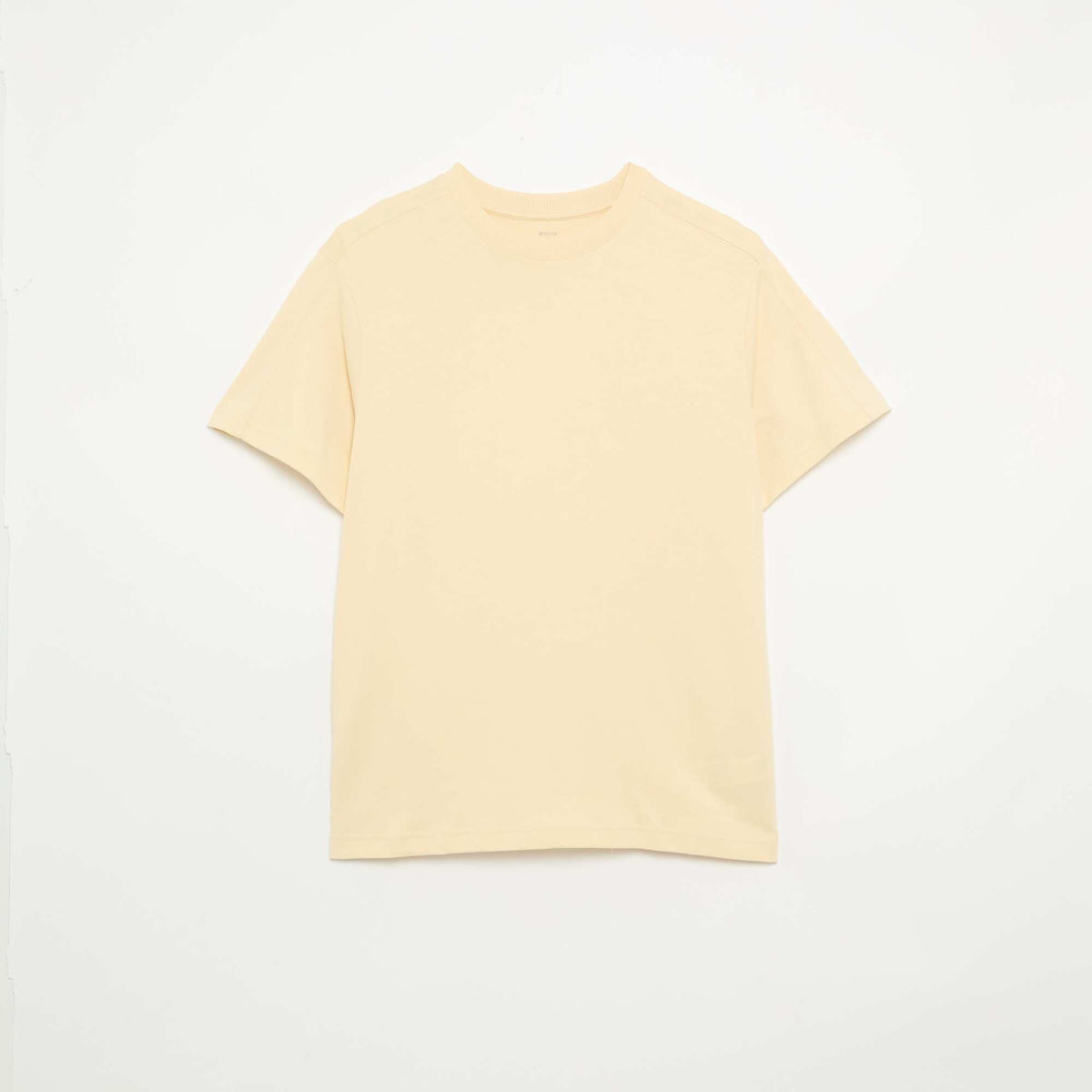 Plain Short-Sleeved Relaxed Fit / Oversized T-Shirt YELLOW