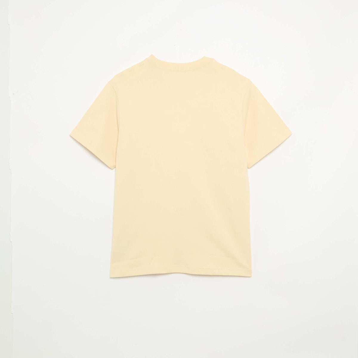 Plain Short-Sleeved Relaxed Fit / Oversized T-Shirt YELLOW