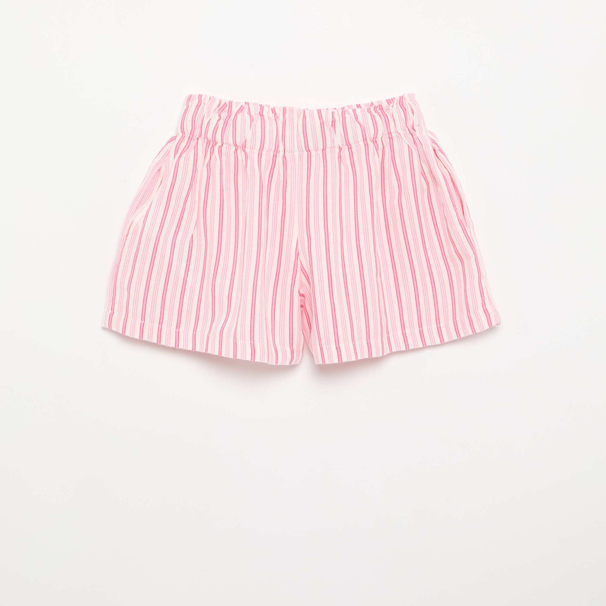 Solid shorts with decorative bow PINK