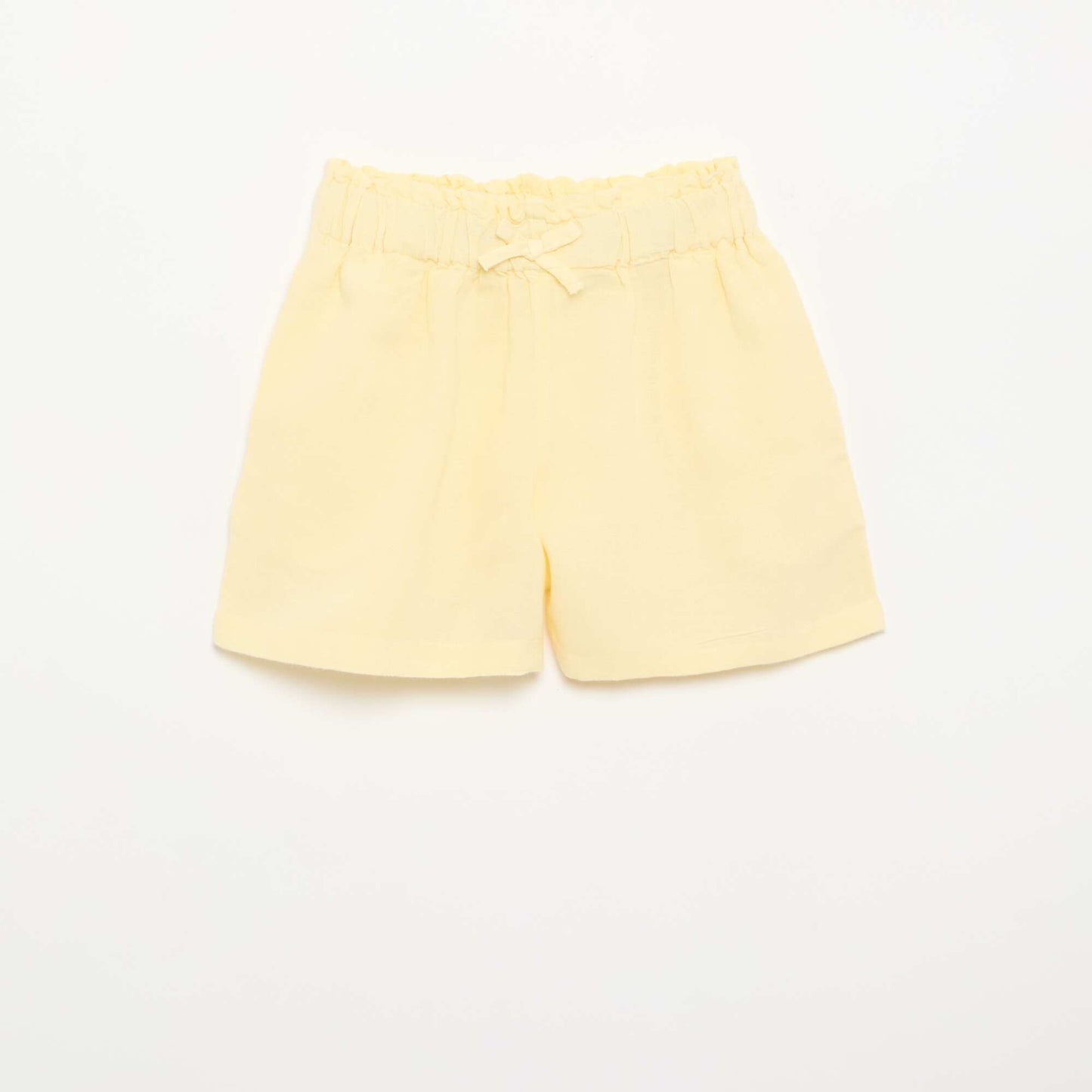 Solid shorts with decorative bow YELLOW