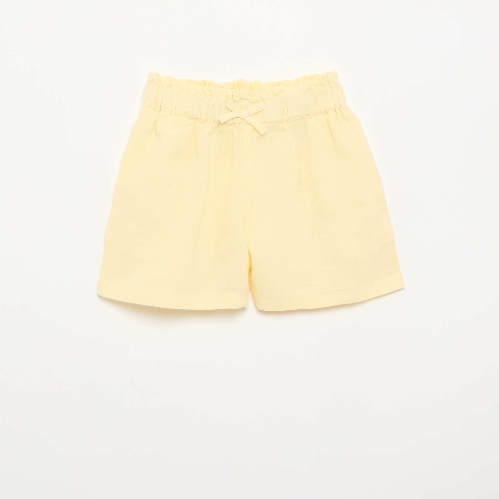 Solid shorts with decorative bow YELLOW