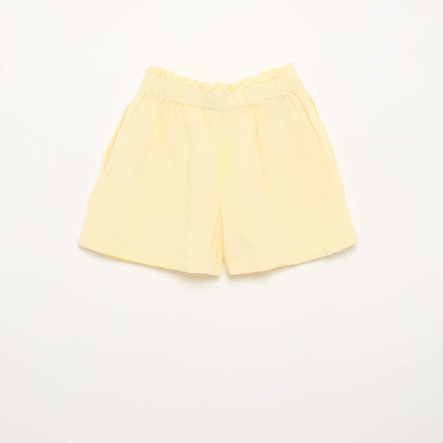 Solid shorts with decorative bow YELLOW
