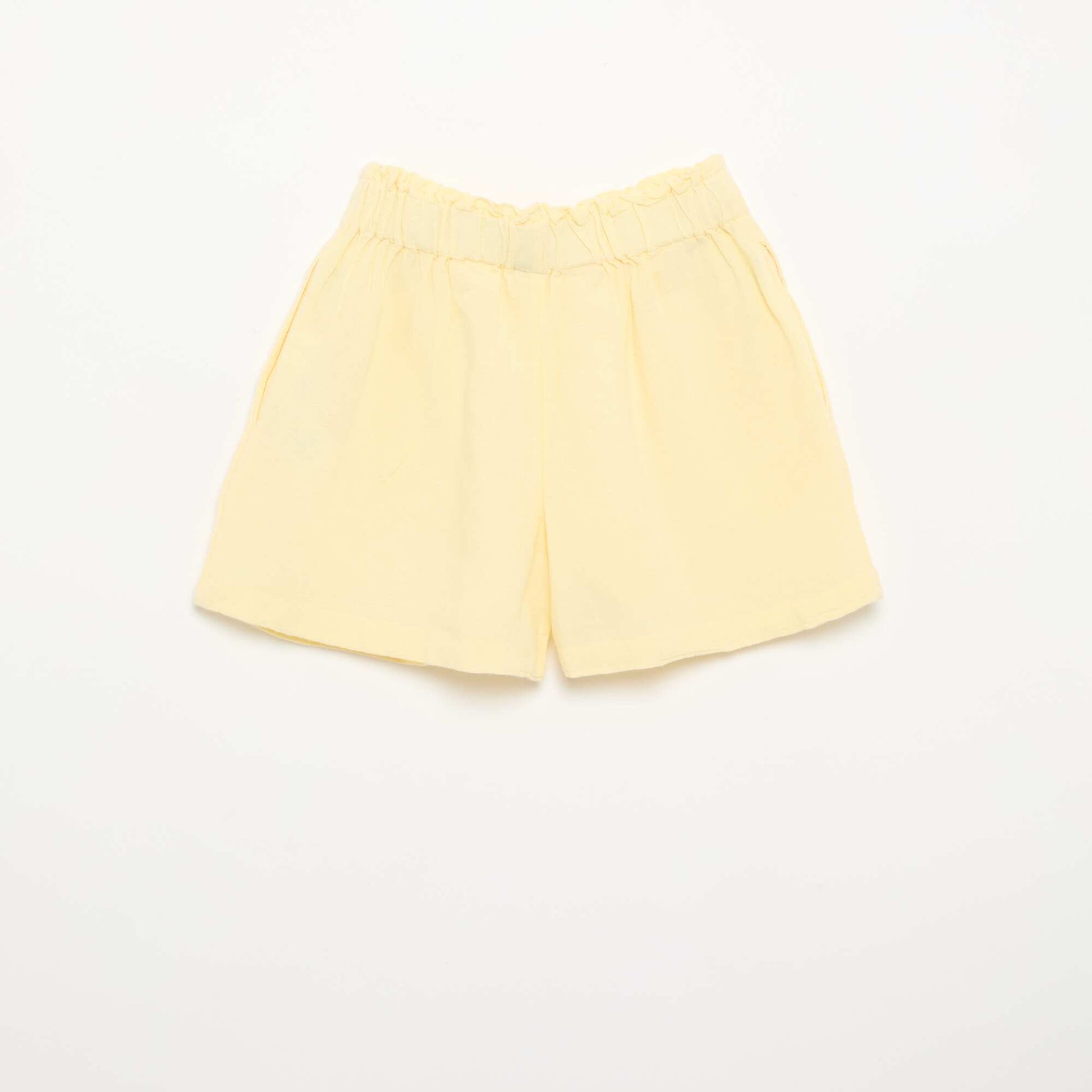Solid shorts with decorative bow YELLOW